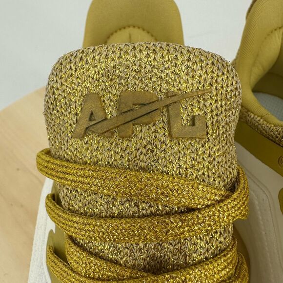 APL Womens 7.5 TechLoom Tracer Sneakers Gym Training Shoes Ivory / Metallic Gold - Picture 8 of 10